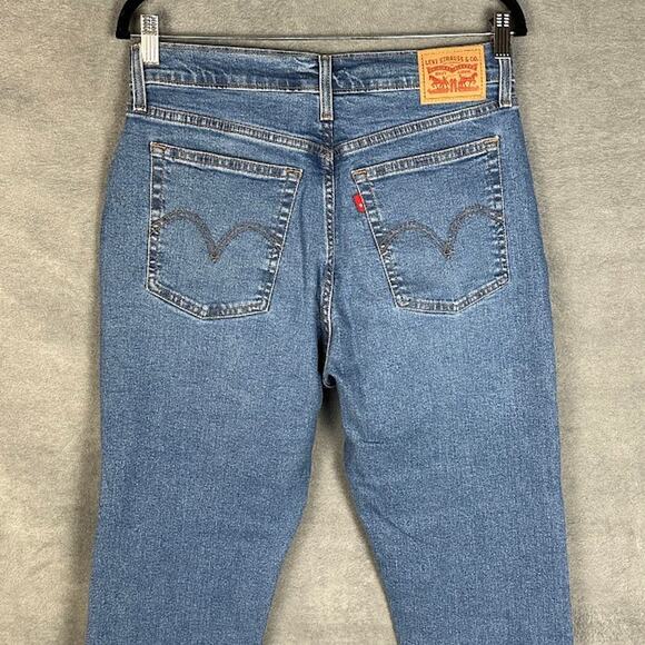 Levis Jeans Womens 31 Blue Wedgie Straight Button Fly Stretch Pockets High Rise - Picture 5 of 14